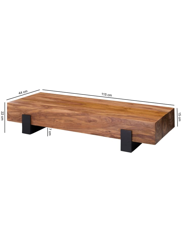 KADIMA DESIGN Couchtisch 115x22x44cm Massivholz / Metall Sofatisch, Design günstig kaufen onesize