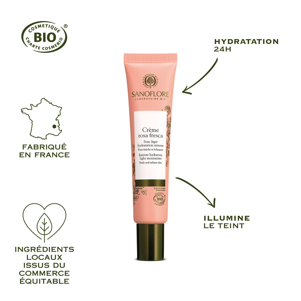 Sanoflore Rosa fresca Crème hydratante légère