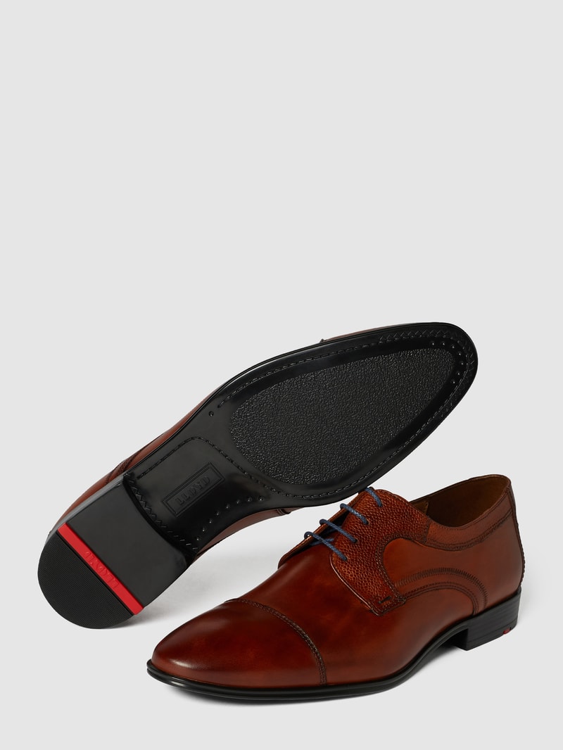 Derby aus Leder Modell 'Orwin' in cognac