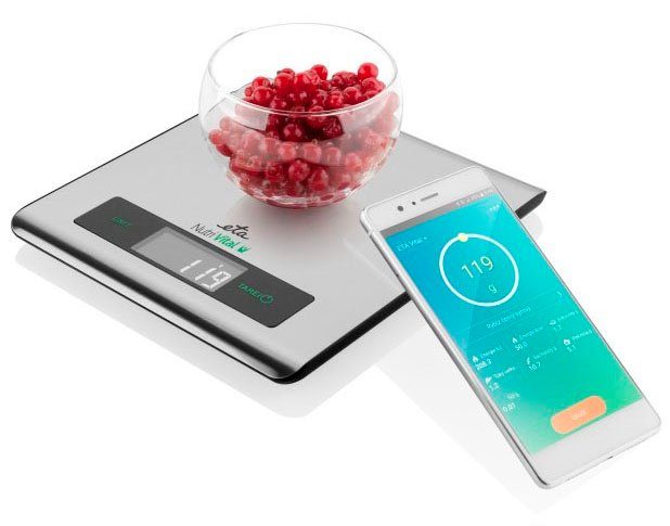 eta Küchenwaage ETA079090000, (1-tlg), Nutri Vital App, bis 5kg, Genauigkeit 1g, TARE