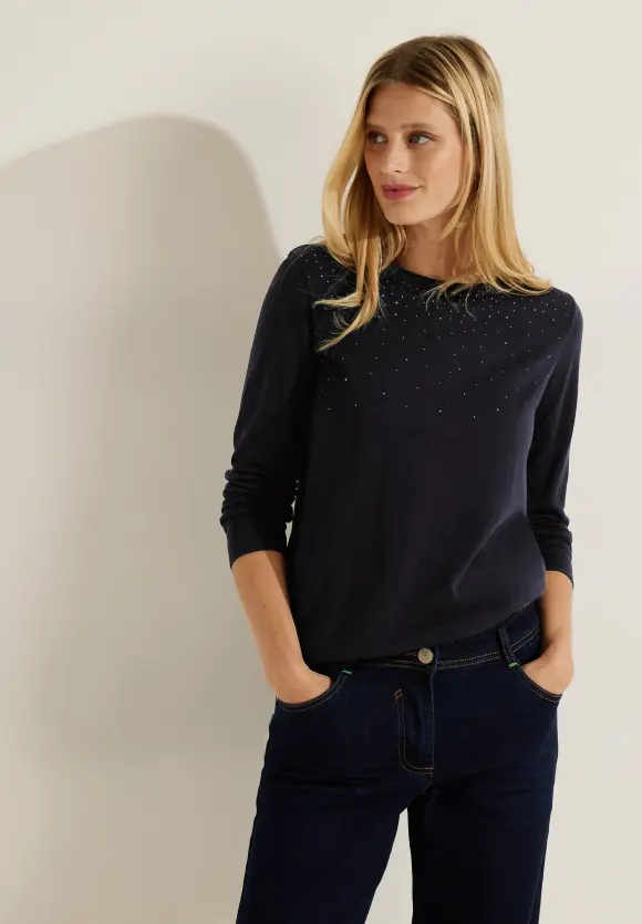 CECIL Pullover mit Steinchendeko