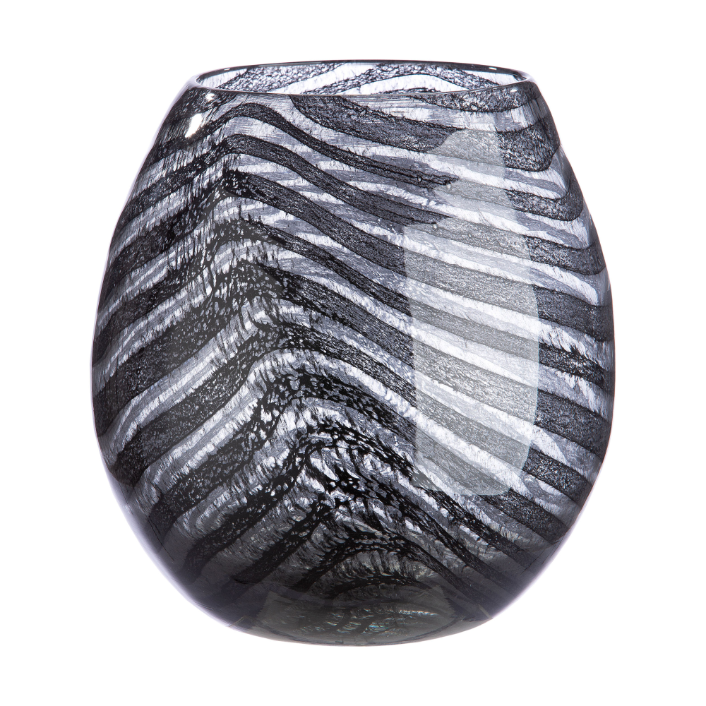 Vase Fascia grau/schwarz