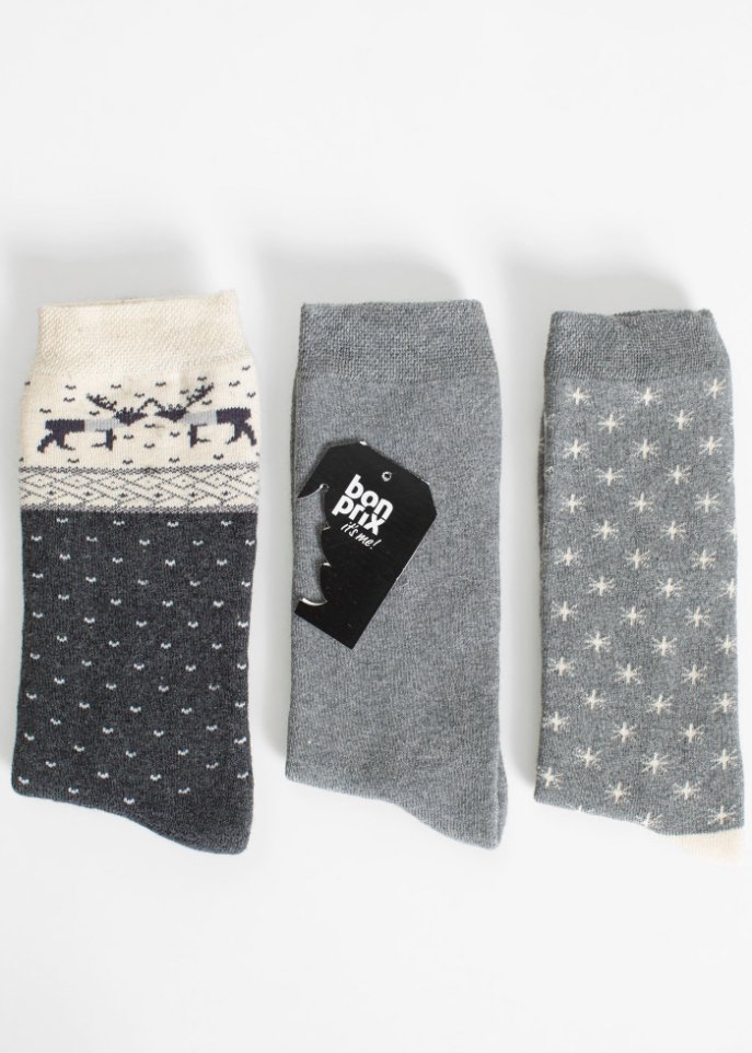 Thermo Socken (3er Pack) mit Bio-Baumwolle und Geschenkkarte