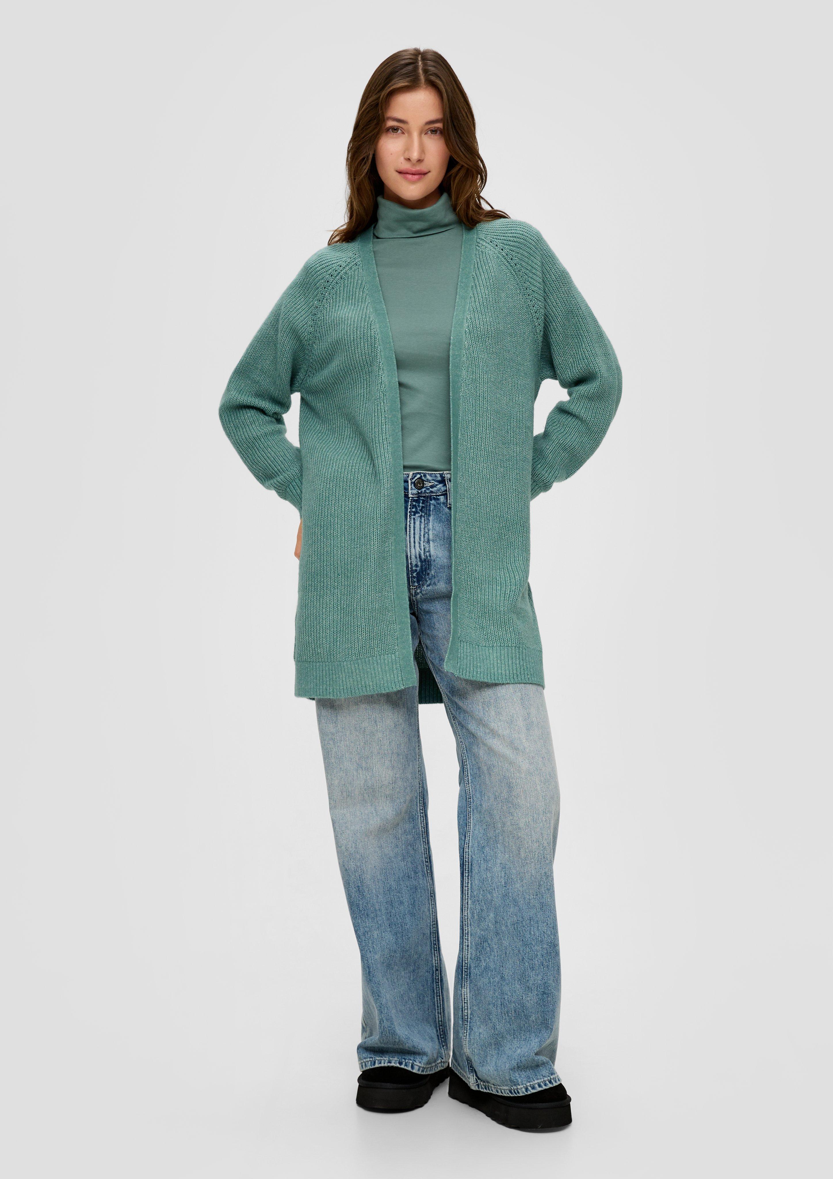 Lange Strickjacke aus Baumwollmix  2135295-65W0