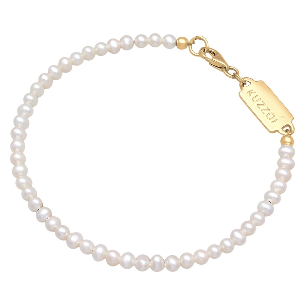 KUZZOI KUZZOI Bracelet Hommes tendance vintage avec perles d'eau douce en argent sterlin Bracelet