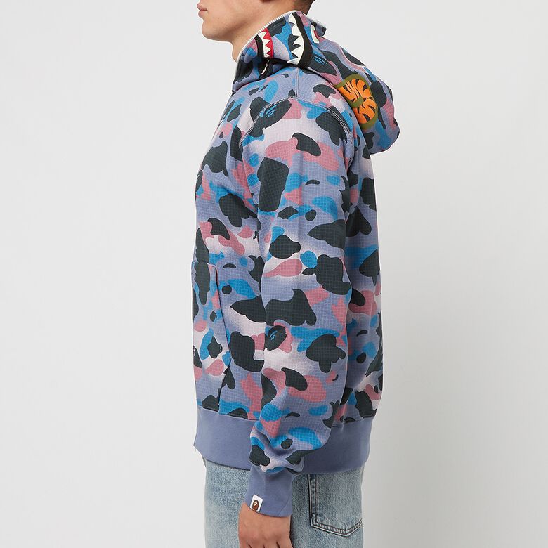 A Bathing Ape Grip Camo Shark Full Zip Hoodie M purple