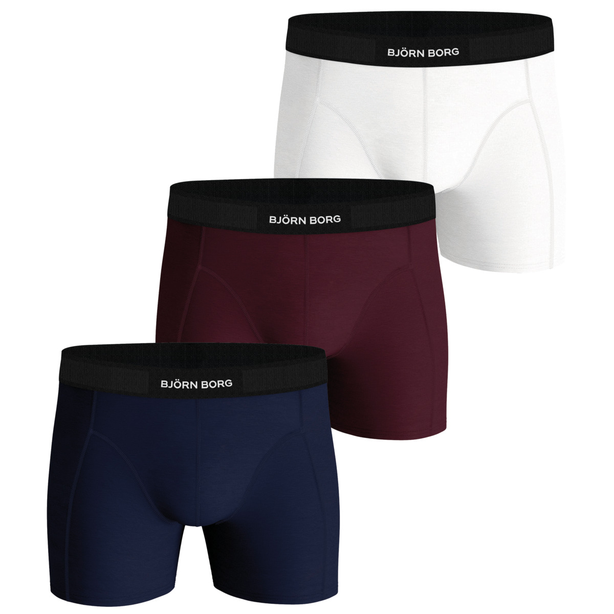 Björn Borg Premium Cotton Stretch Boxer 3er Pack Boxershorts multicolor