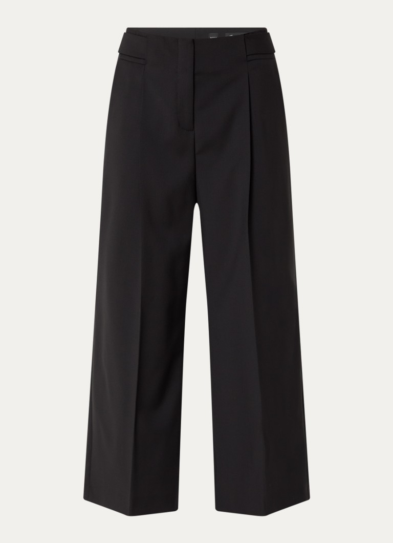 Pantaloni HUGO BOSS Tamania din lână virgină, croială lejeră cu buzunare laterale.