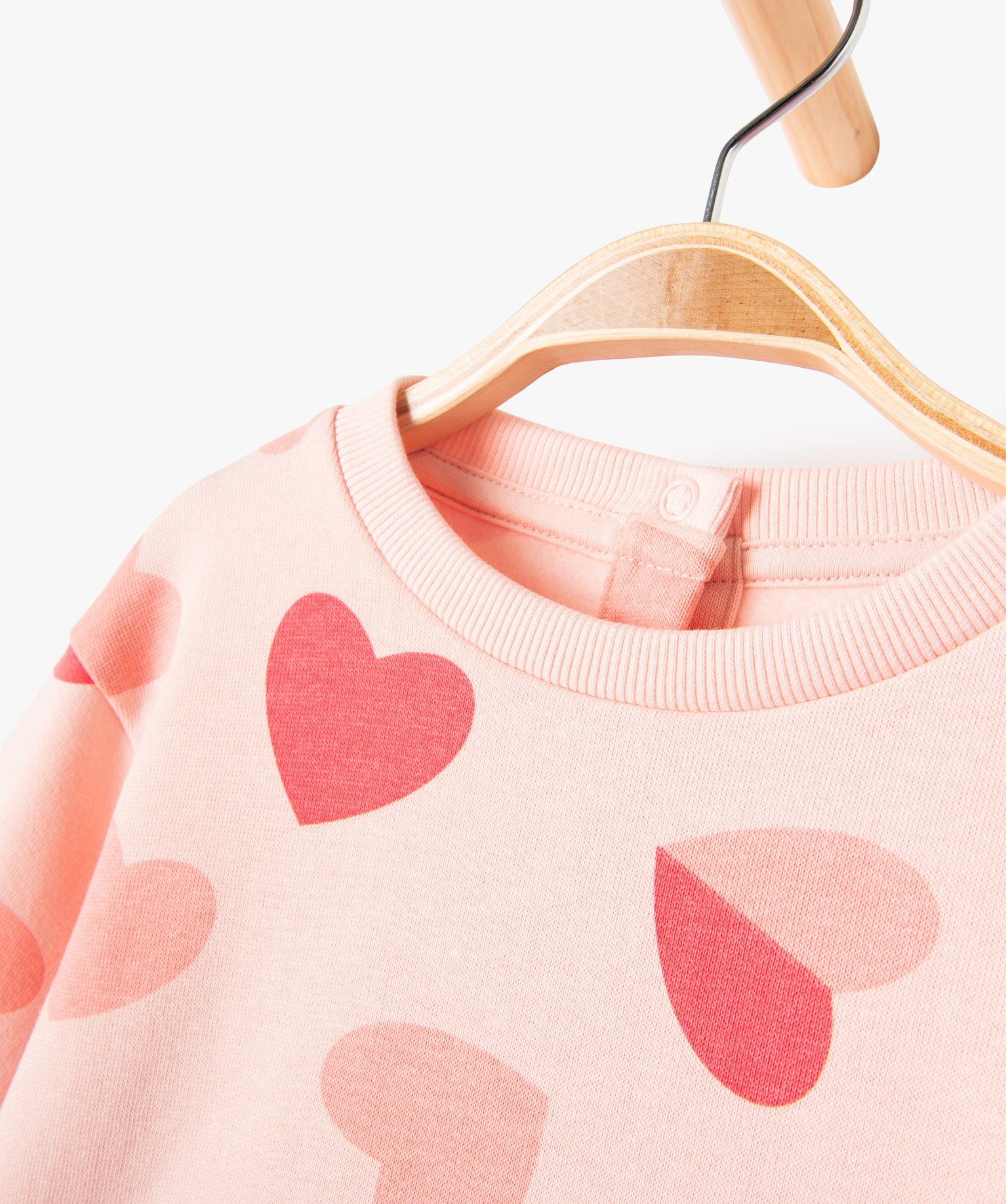 Sweat molletonné avec motifs et message bébé fille rose | GEMO
