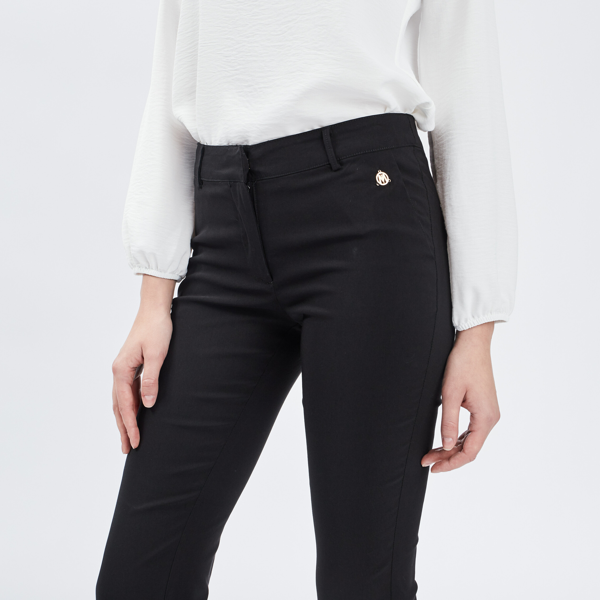 Pantalon bootcut taille basse noir femme | La Halle