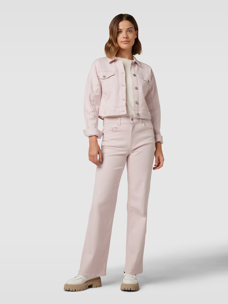 Cropped Jeansjacke mit Label-Details Modell 'PENNY' in hellrosa