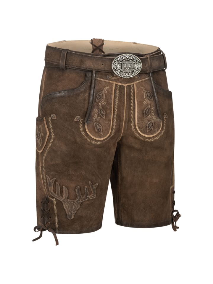 KRÜGER Lederhose Werner in braun günstig kaufen