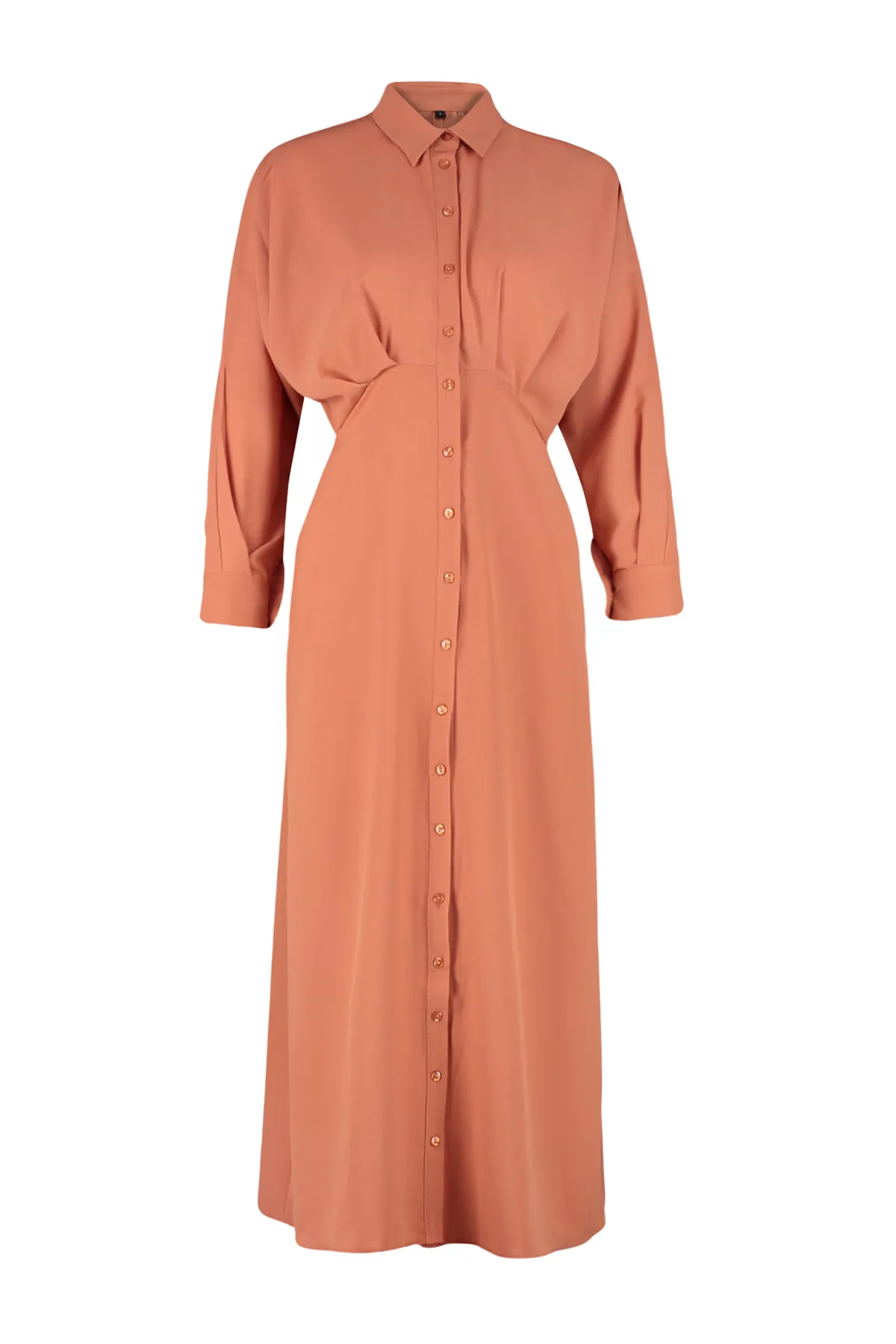 Trendyol Modest  Gewebtes Hemdblusenkleid mit Fliesendetail TCTSS24EB00011