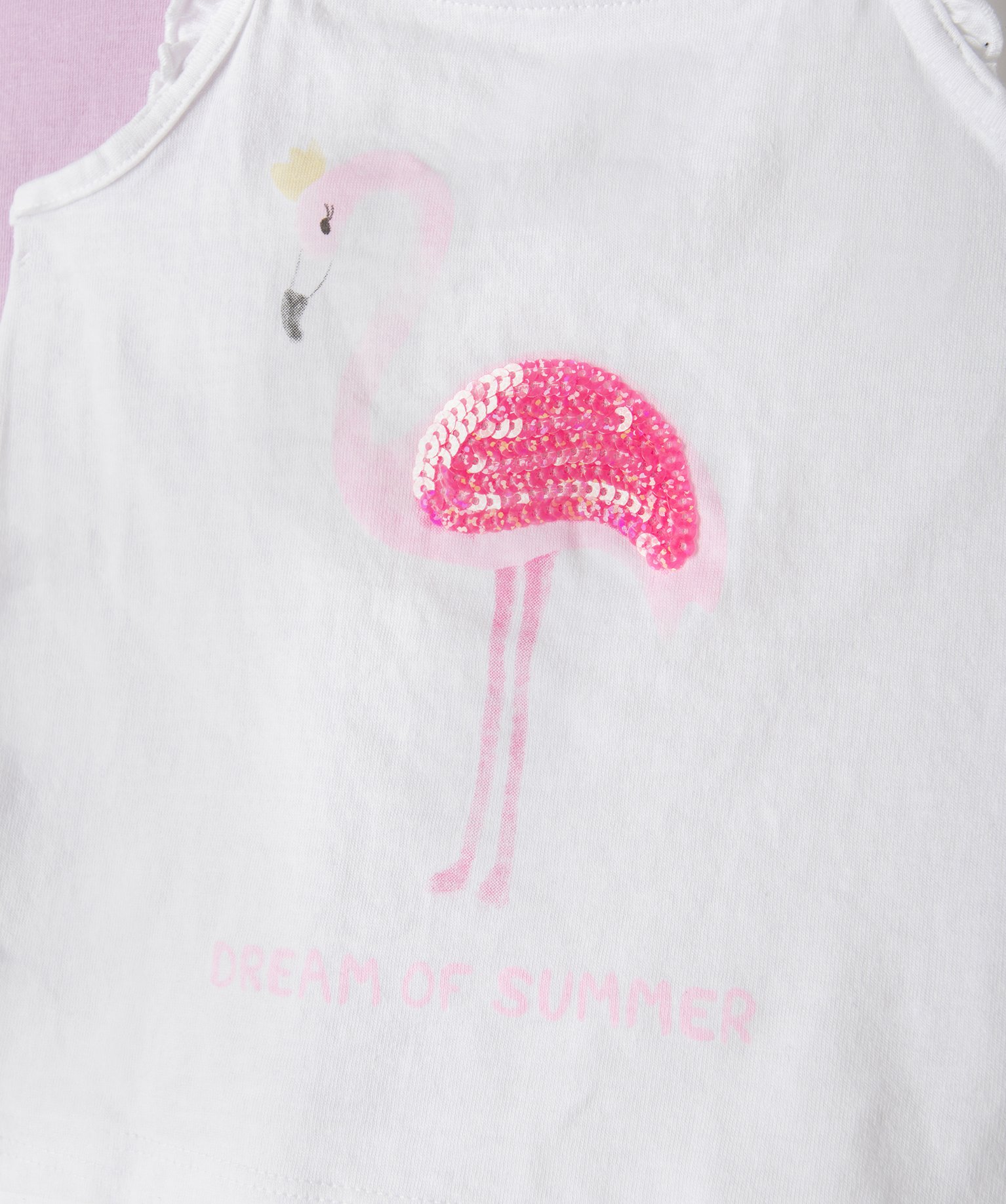 Débardeur bébé fille à bretelles volantées et motifs se... blanc | GEMO