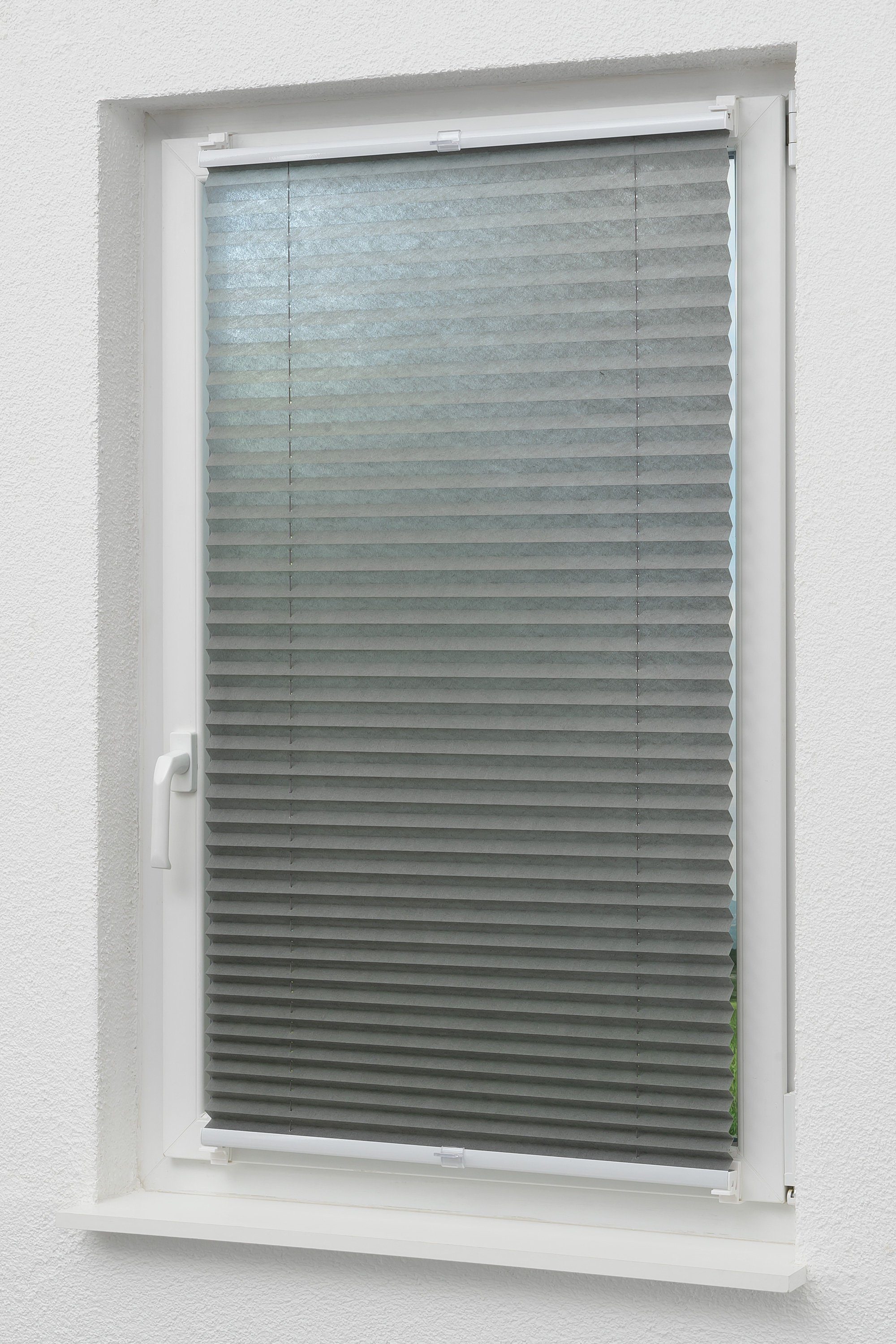 Plissee Klemmen Anthrazit, LYSEL®, blickdicht, HxB 130x45cm