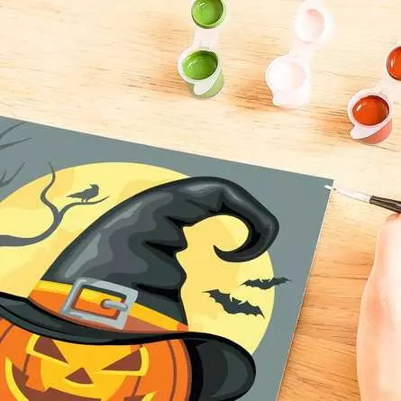 CreArt Happy Halloween - Malen nach Zahlen für Kinder ab 9 Jahren