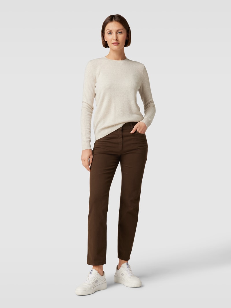 Straight Fit Jeans im 5-Pocket-Design Modell 'CORA' in dunkelbraun