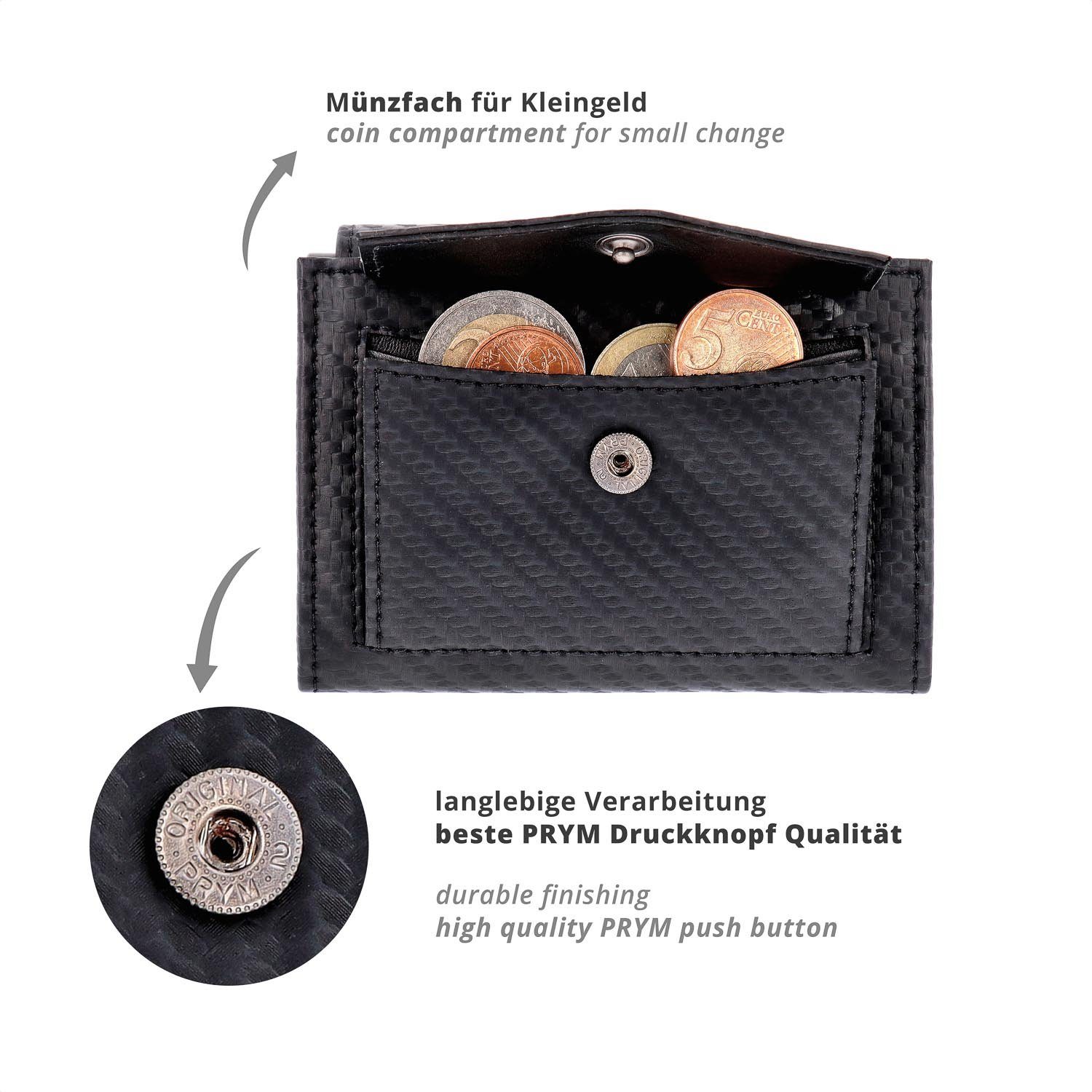 SecWal Geldbörse, Kartenetui mit Münzfach Druckknopf, Slim Wallet, RFID Schutz, Geldbeutel klein, für Damen und Herren