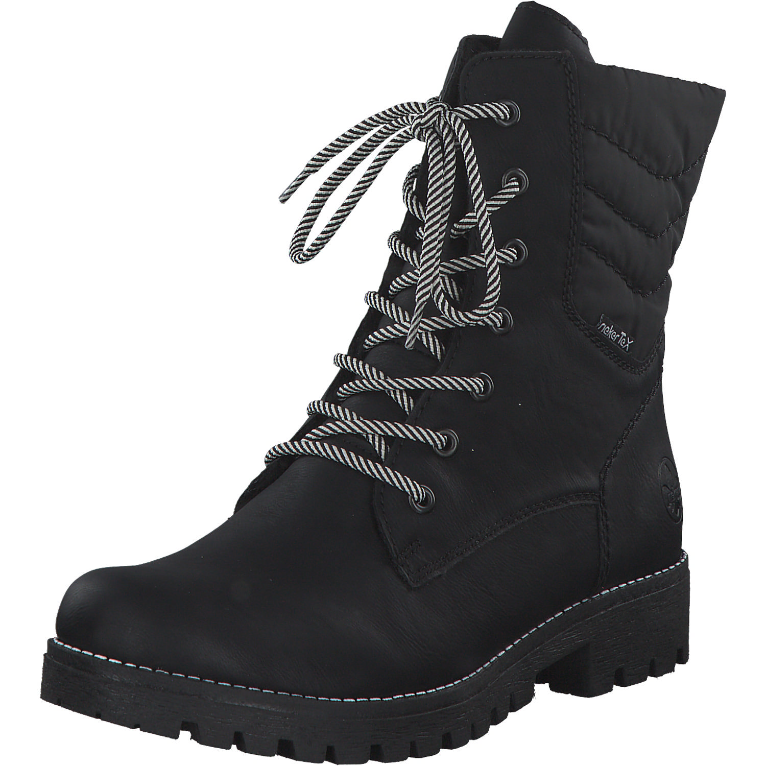 Rieker 78520, Schnürstiefel, Damen, schwarz/schwarz
