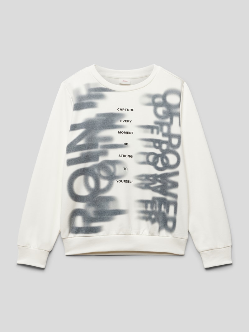 Sweatshirt mit Motiv-Print in weiß