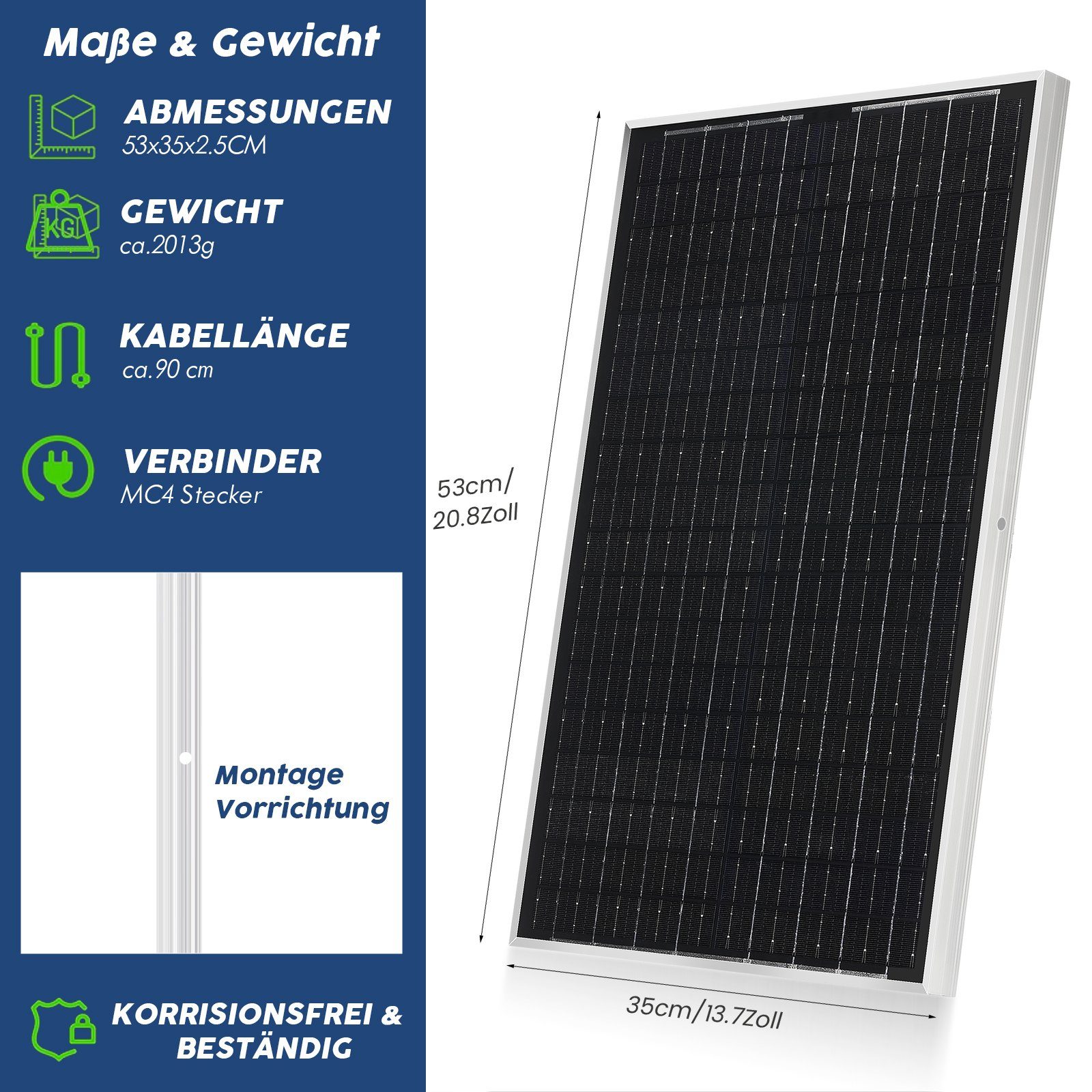 LETGOSPT Solaranlage 60W Monokristallin Solarmodul Photovoltaik Solarzelle Solaranlage, 60,00 W, 2 x 30W Balkonkraftwerk 10A Laderegler Solarset für Wohnmobil, Camper