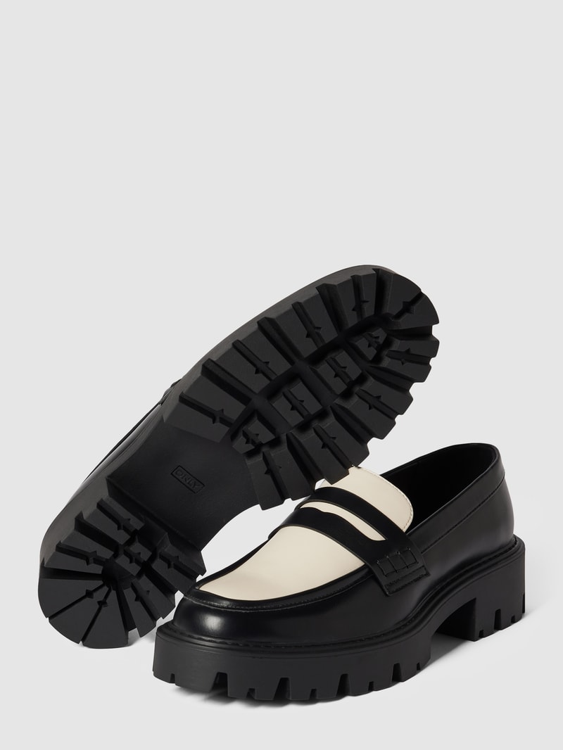Penny-Loafer in Leder-Optik Modell 'BETTY-4' in schwarz