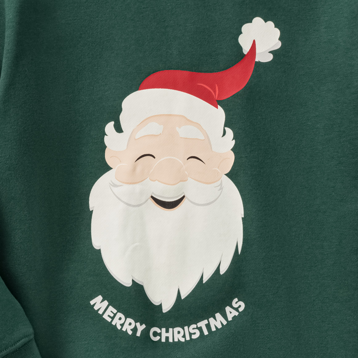Jungen Weihnachtssweatshirt mit Print dunkelgrün