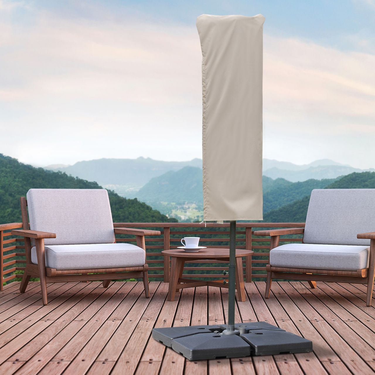Outsunny Sonnenschirm Schutzhülle Wetterfeste Ø63 x 164 cm Khaki