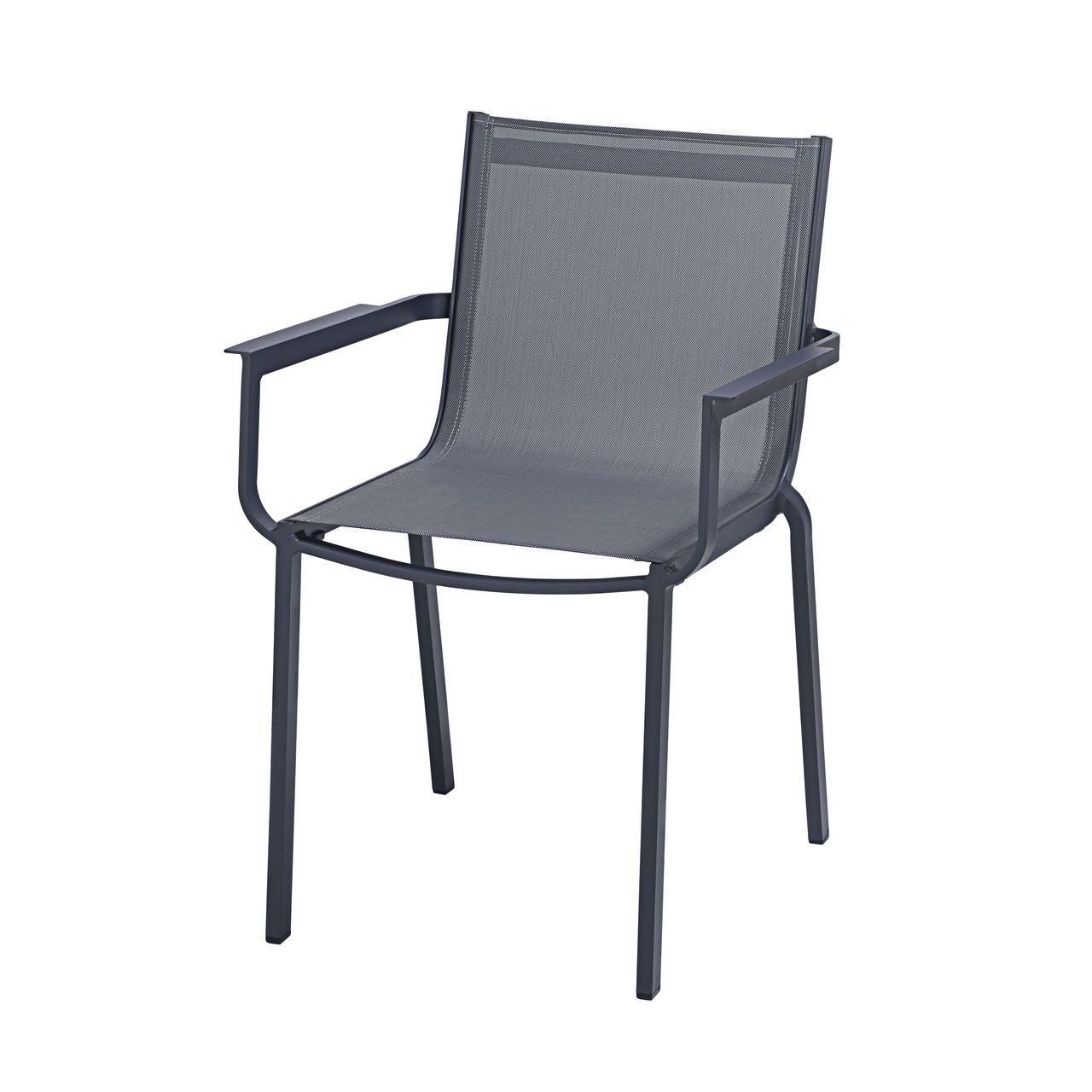 Happy Home ausziehbare Esstisch-Set Diningset 9 tlg. aus Aluminium dunkelgrau