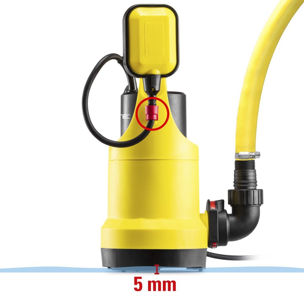 TROTEC Klarwasserpumpe TWP 7506 E, IPX8 Schutzart, 750 W, 13.000 l/h Förderleistung, Flachabsaugung bis auf 5 mm