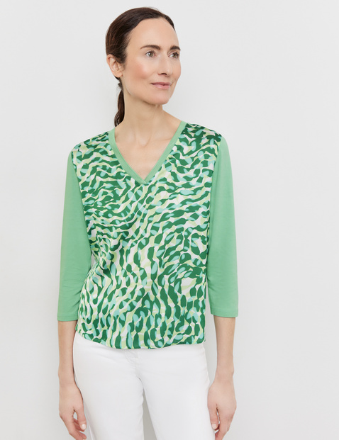 3/4 Arm Shirt mit Material-Patch