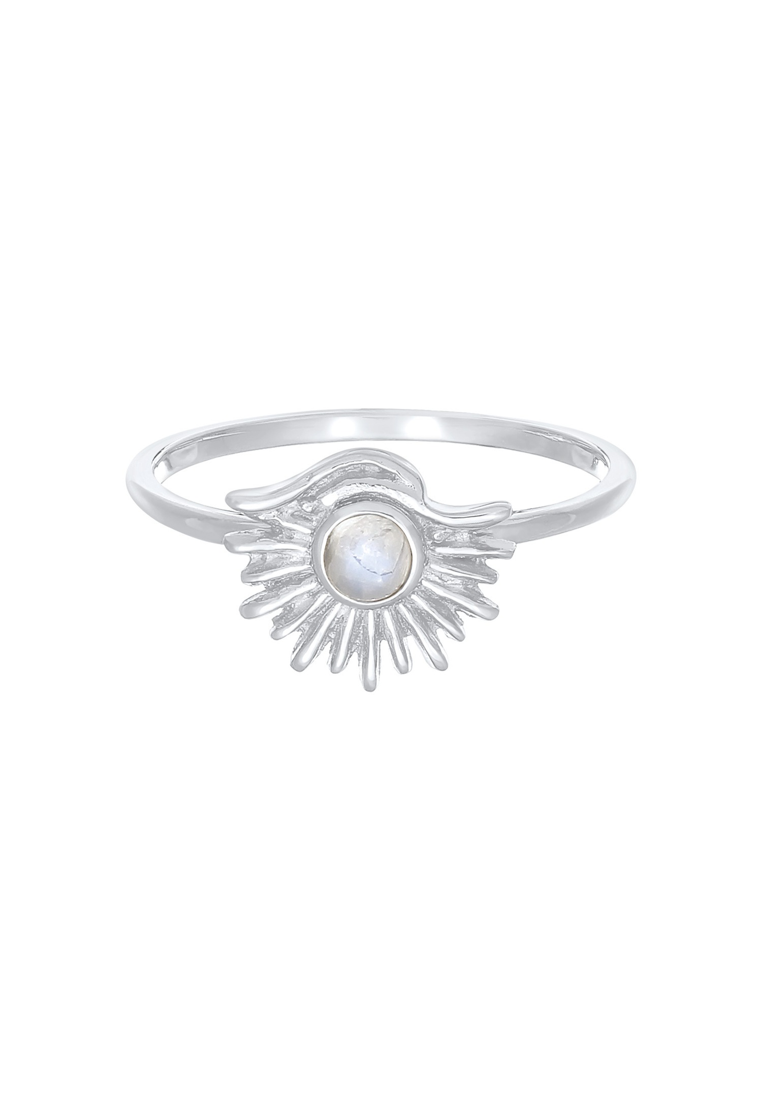 Elli, Women's Sun Boho Look Trend Blogger with Moonstone in 925 Sterling Silver Gold Plated