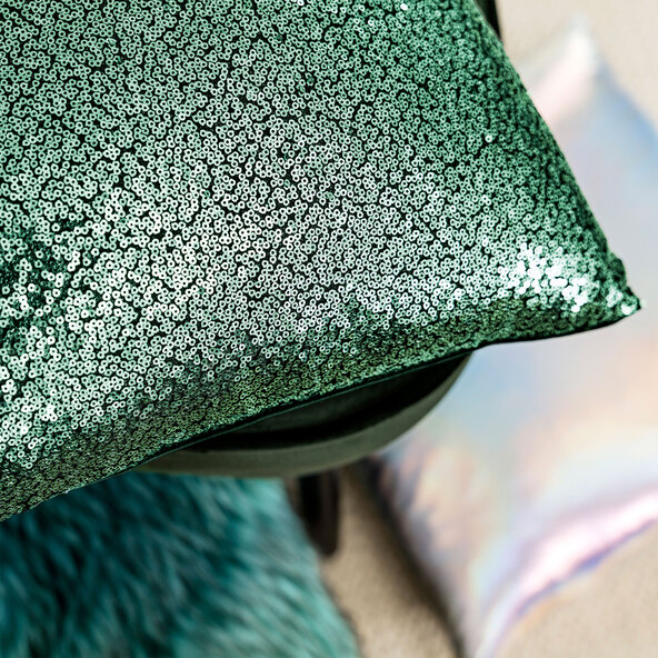 Kissenhülle Glitter, jade, 40 x 40 cm