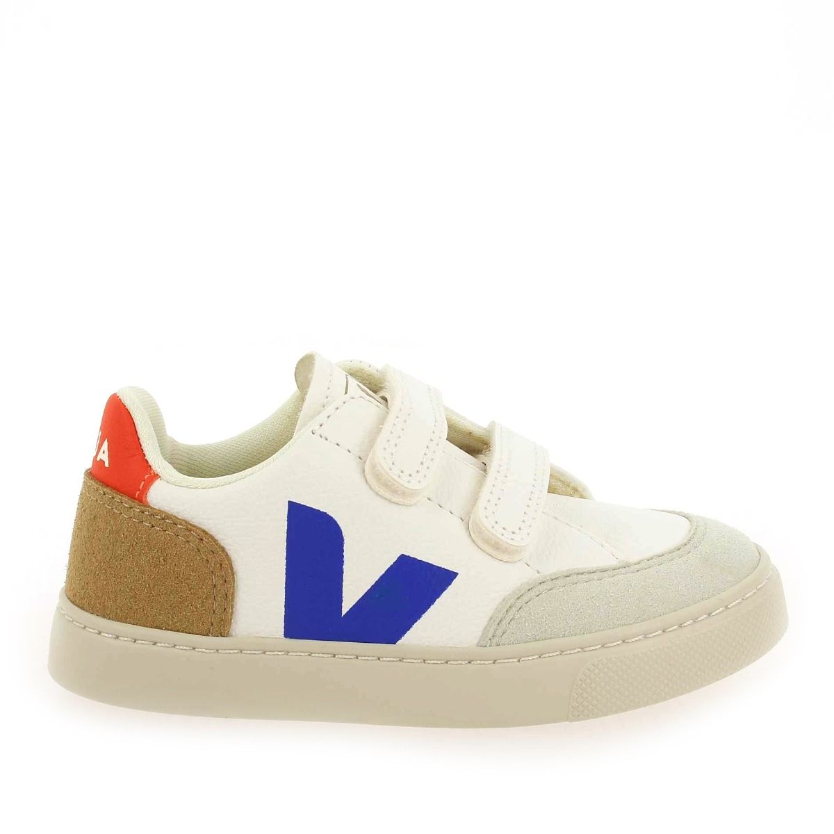 Veja  SMALL V12 VELCRO H23 - Blanc Bleu