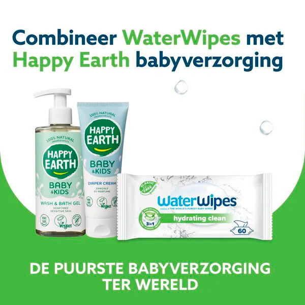Lingettes hydratantes pour bébé WaterWipes, paquet de 12 x 60 pièces