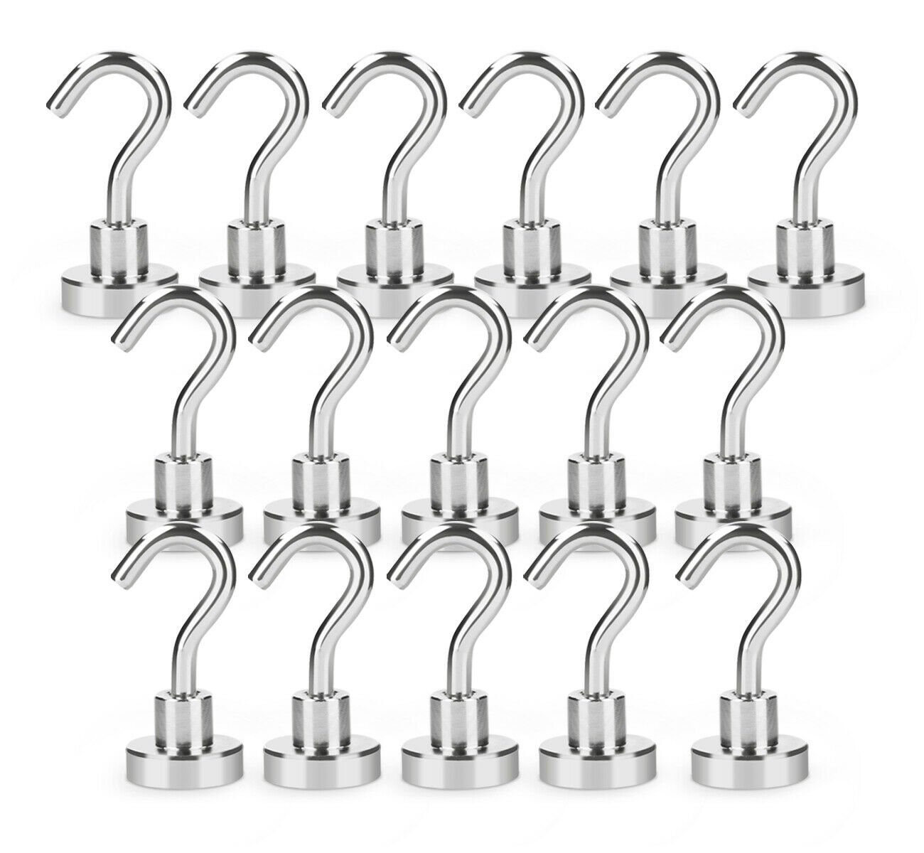 Homewit Wandhaken Magnet Haken Super Starker Neodym Magnetische Halter, (Set, 16-St., Neodym Magnet Haken), Dreifach beschichtetem Neodym-Material
