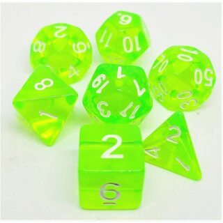Würfelset Transparent: Lightgreen (7)