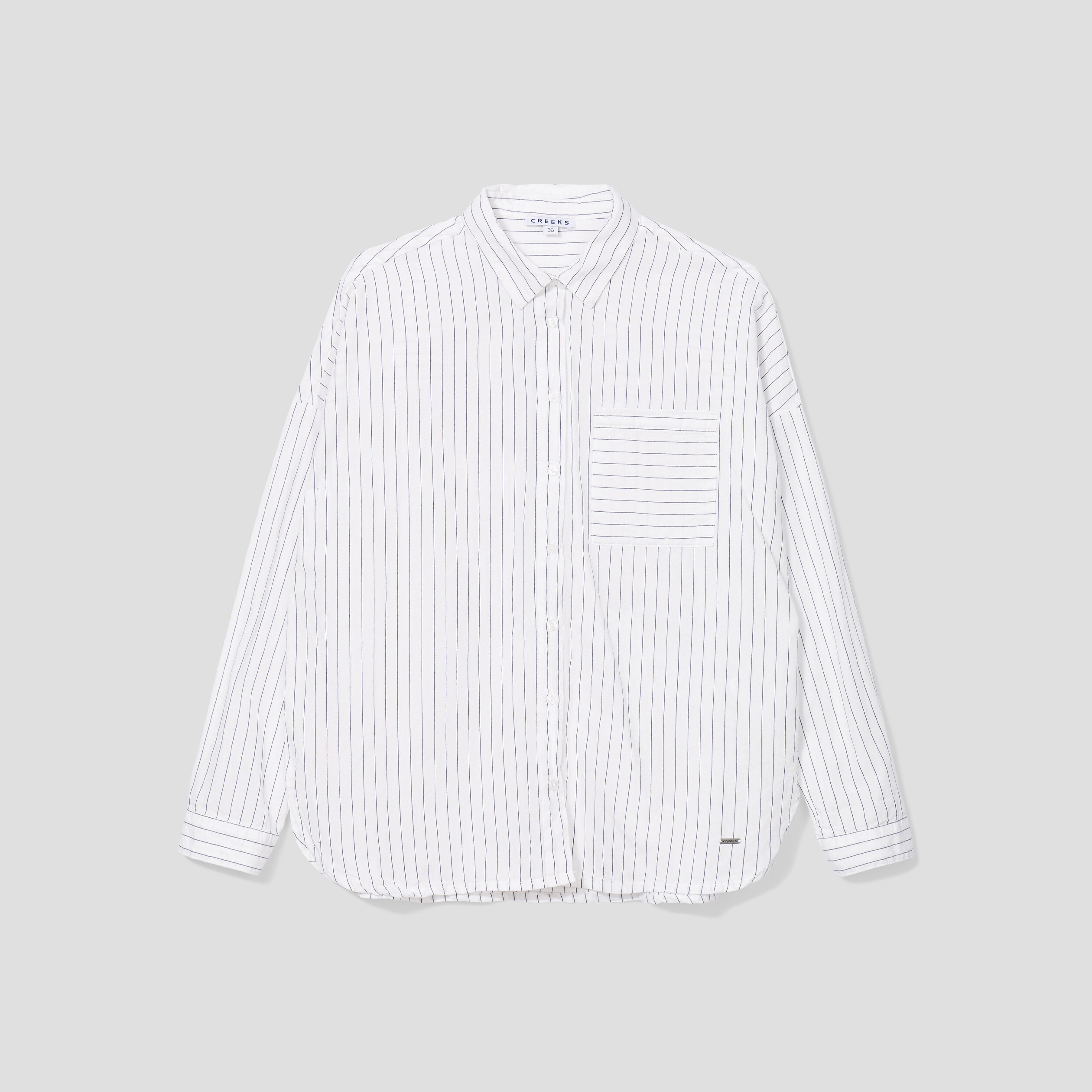 Chemise manches longues poche plaquée ecru femme | La Halle