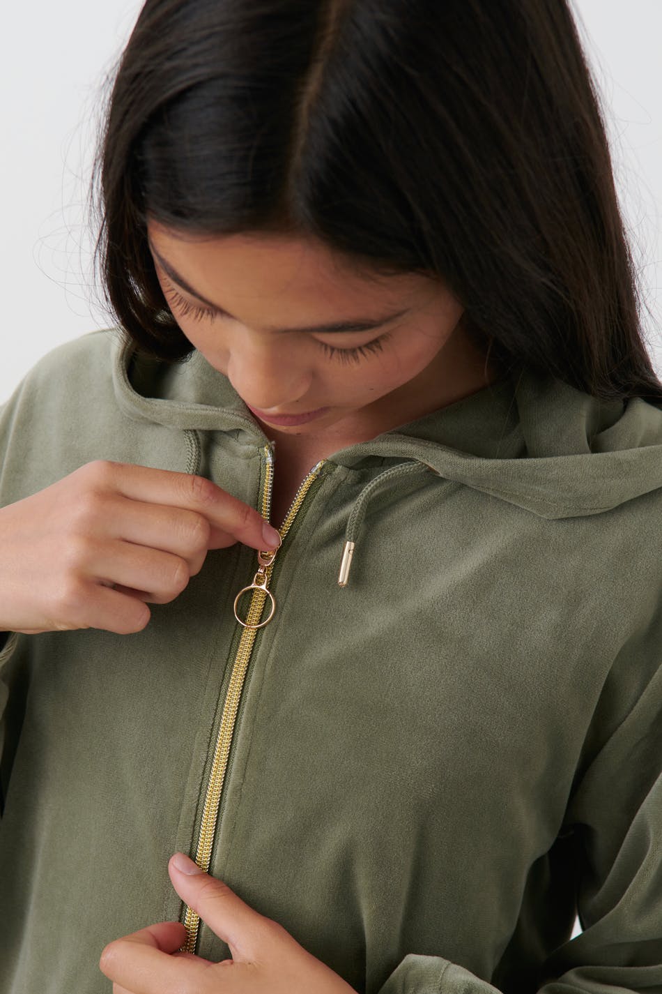 Y velour zip hoodie