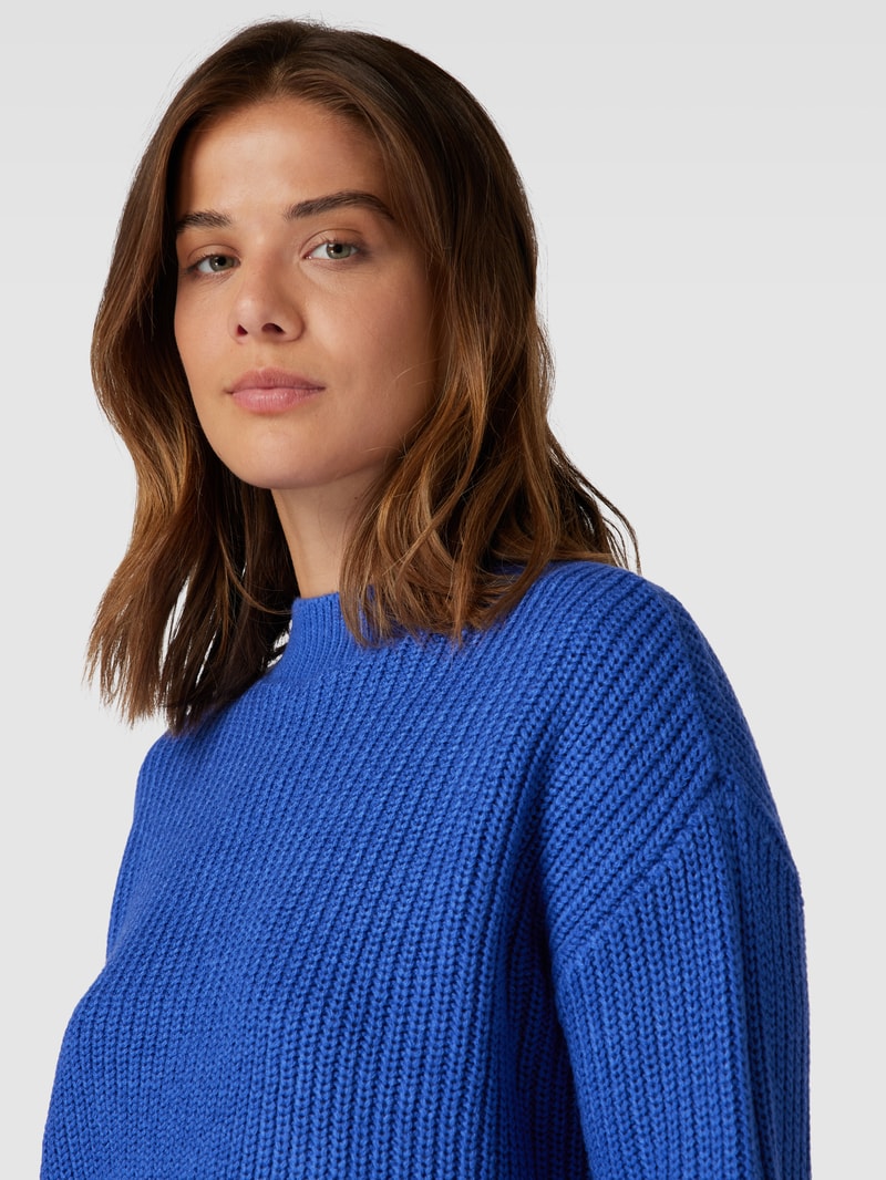 Strickpullover mit Rundhalsausschnitt Modell 'SAYLA' in royalblau