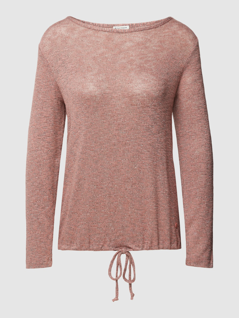 Longsleeve in melierter Optik in rosé meliert