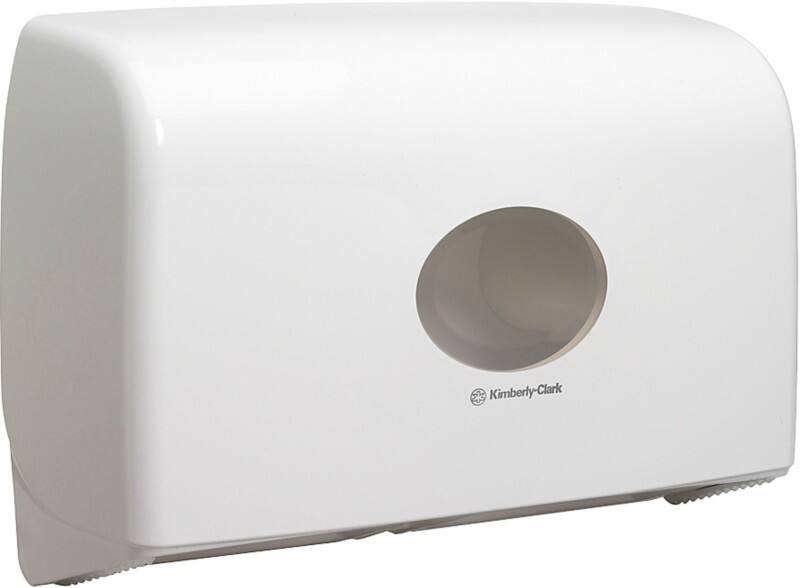 AQUARIUS Toilettenpapierspender Twin Mini Jumbo 6947 Kunststoff Abschließbar Weiß