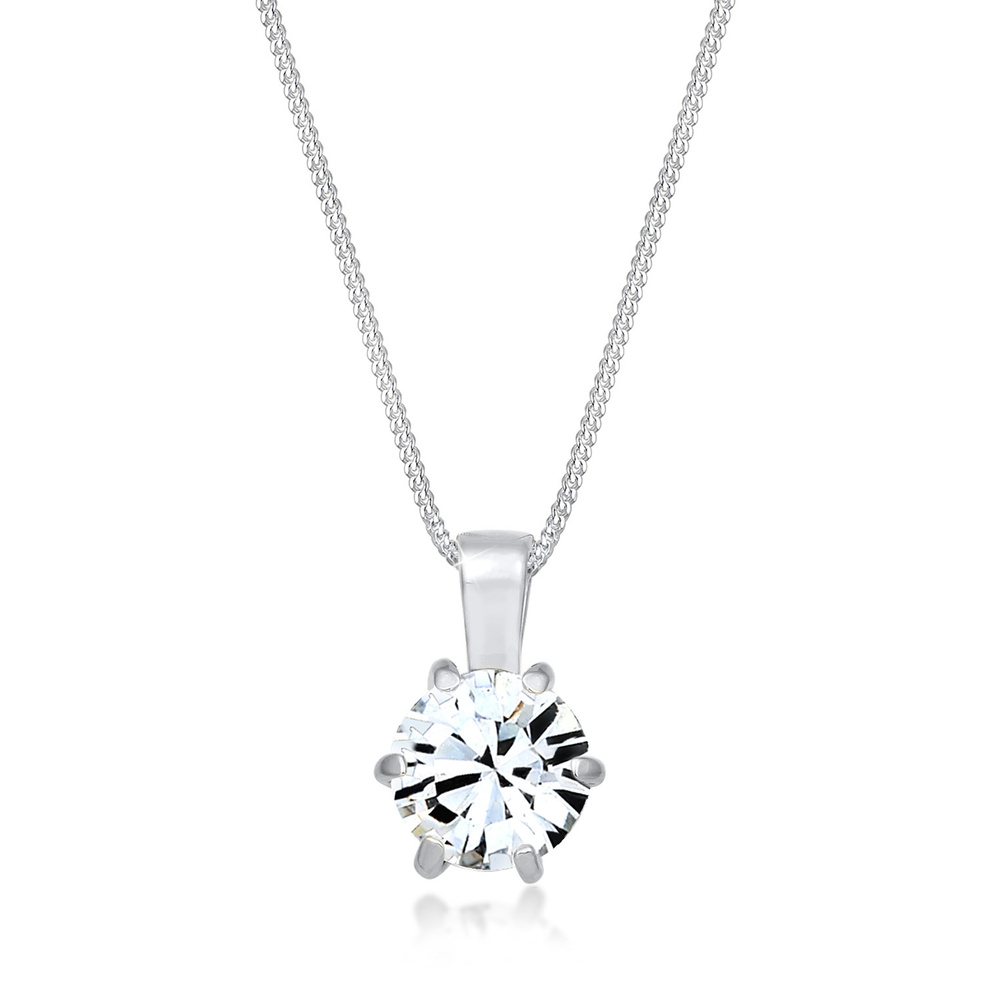 Elli Elli Collier Femmes Char Solitaire Étincelant avec Cristal en Argent Sterling 925 collier