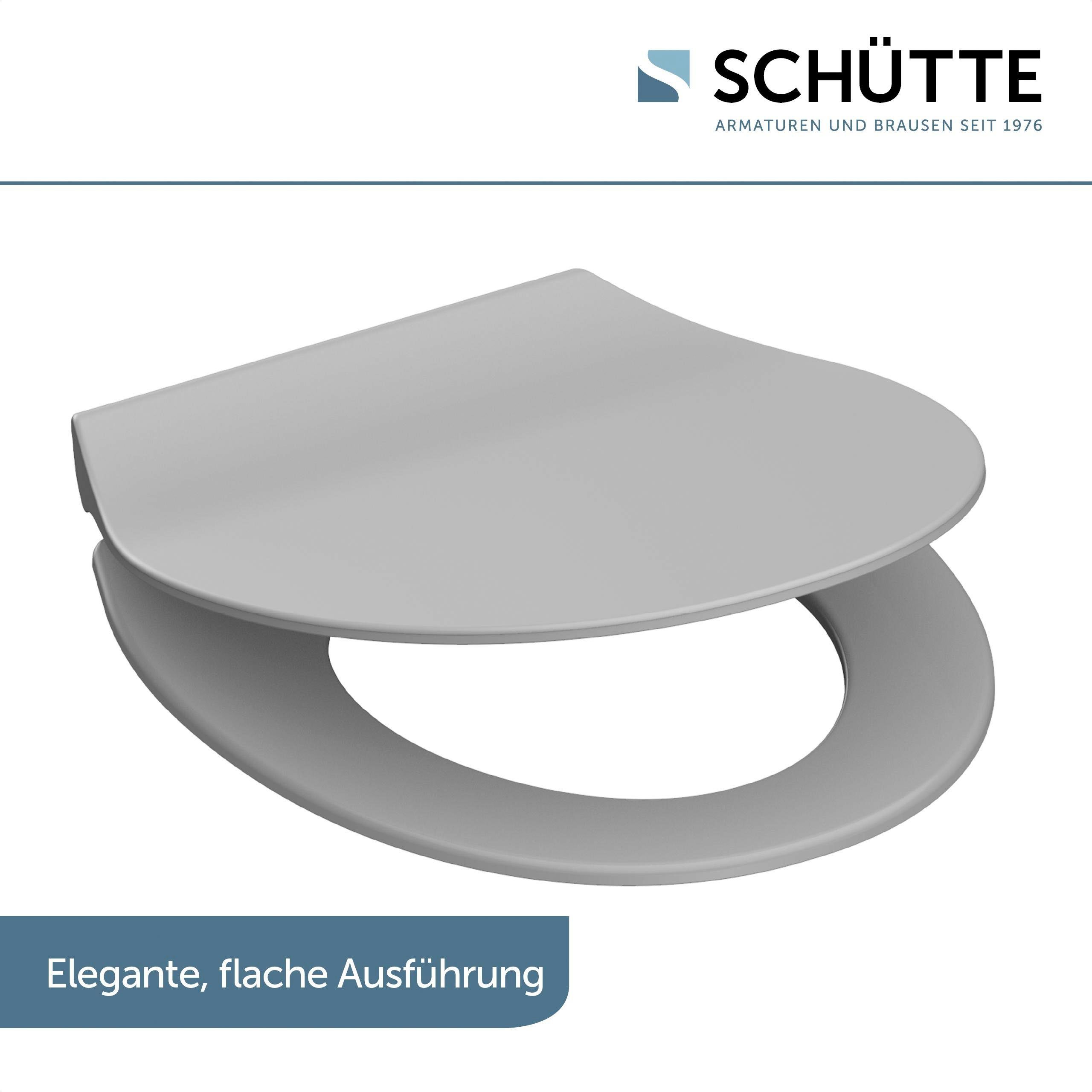 Schütte WC-Sitz SLIM, Duroplast, Absenkautomatik, Schnellverschluss, besonders flache Form