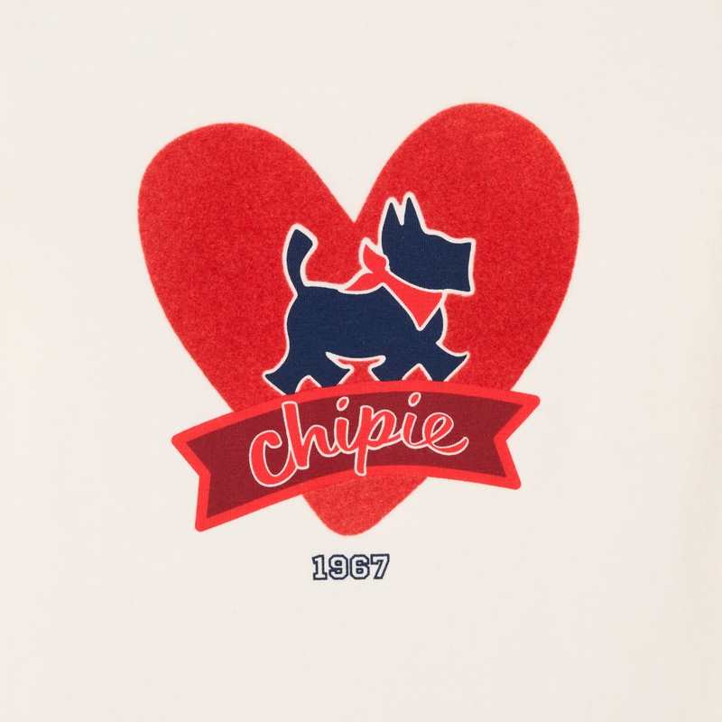 T-shirt Scottish cœur blanc fille Chipie