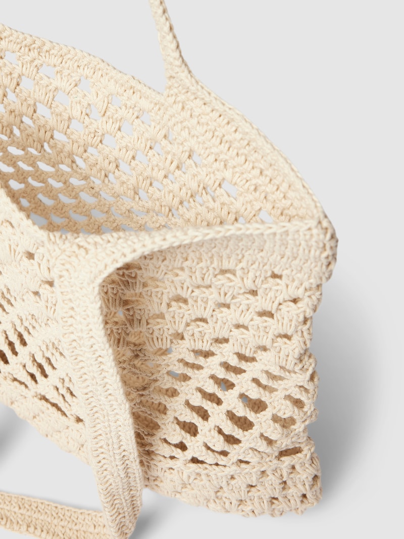 Shopper mit Lochmuster Modell 'Oceanz' in ecru