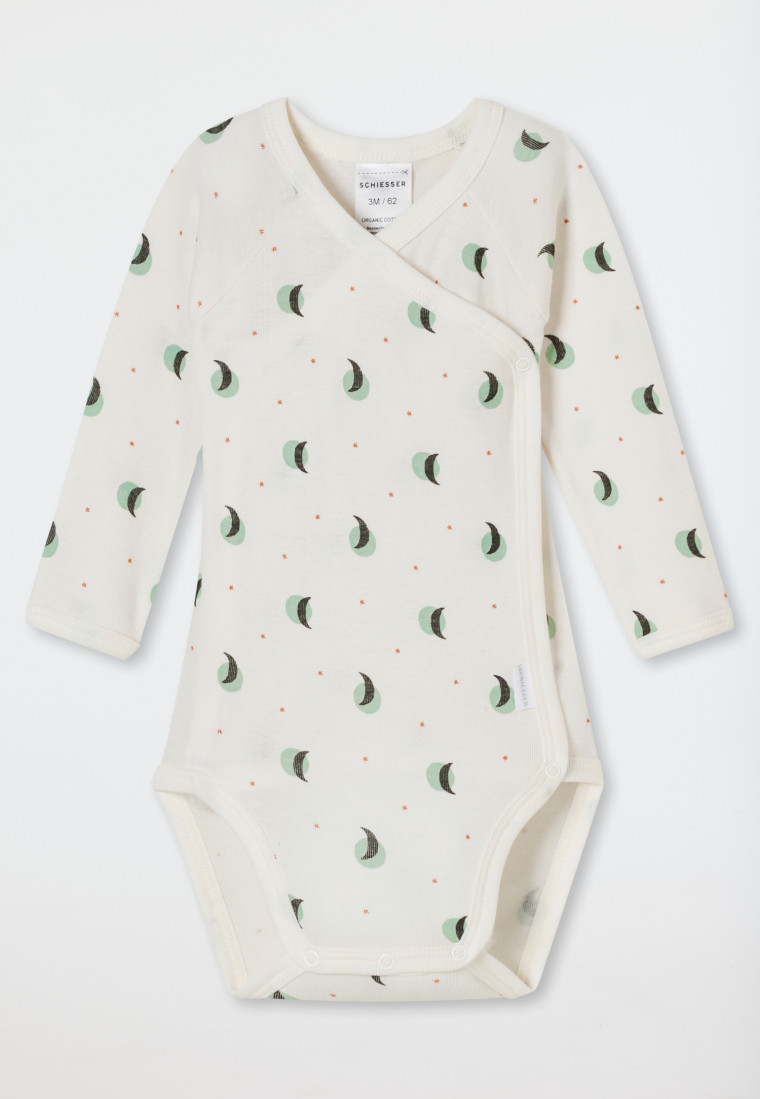 Wickelbody unisex Feinripp Sterne Monde off-white - Natural Love