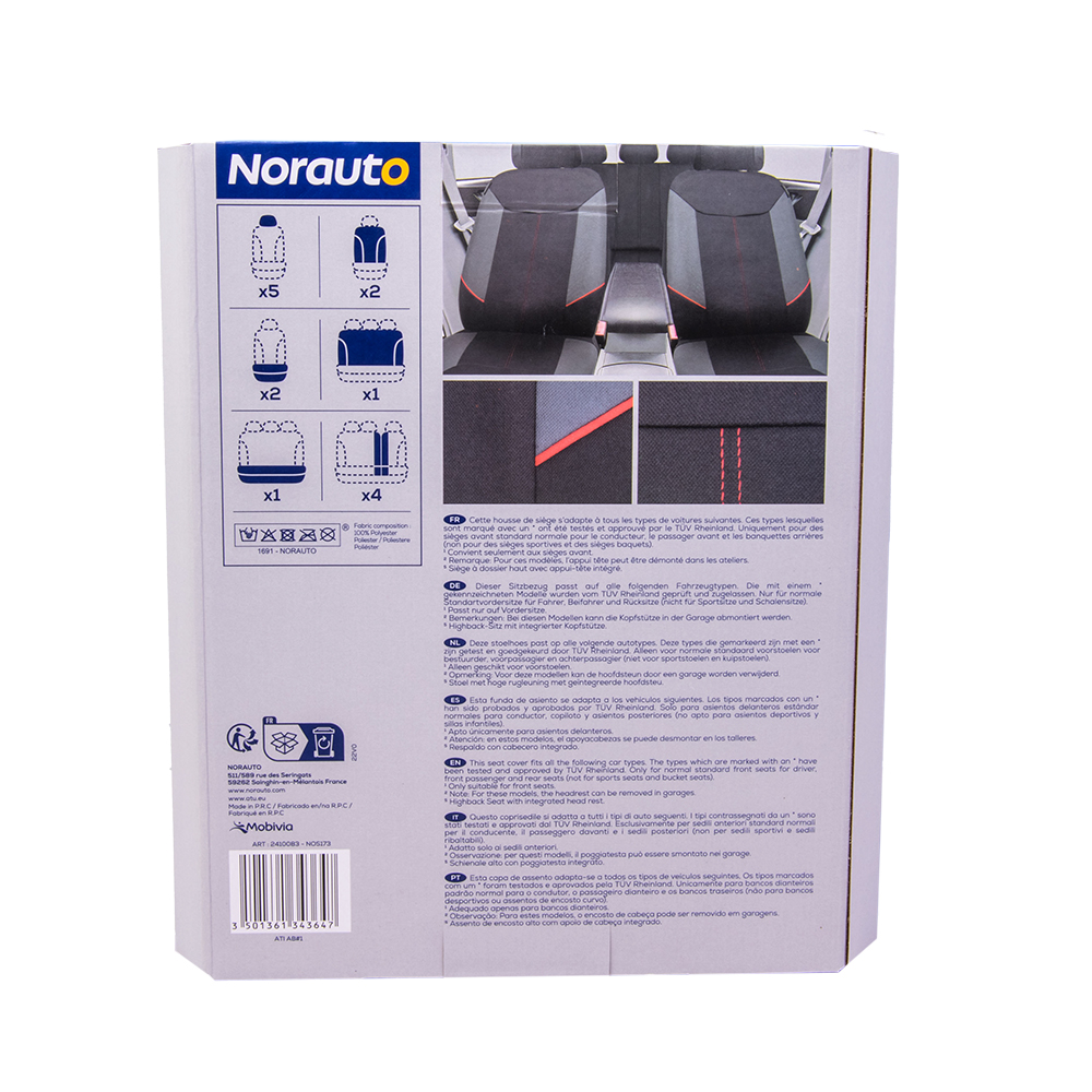 Set Norauto Hathor Universal-Sitzbezüge grau/schwarz - ATU