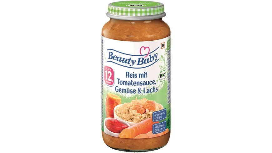 Beauty Baby Reis mit Tomatensauce, Gemüse & Lachs 250 g