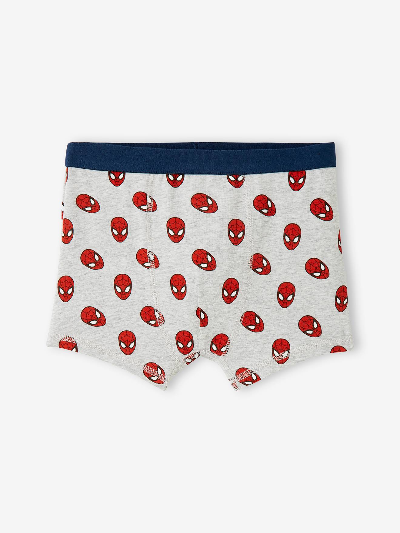 Marvel 3er-Pack Jungen Boxershorts MARVEL SPIDERMAN Oeko-Tex - marine/grau meliert